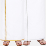 Men Pack of 2 Ethnic Dhotis Gold jari and Silver jari