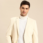 Single-Breasted Notched Lapel Collar Blazer