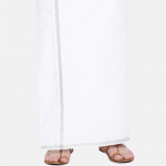 Men Pack of 2 Ethnic Dhotis Gold jari and Silver jari