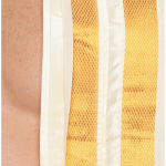 Men Cream and Gold-Toned Solid Dhoti With Angavastram