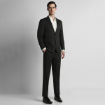 Men Black Solid Single-Breasted Formal Suit