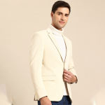 Single-Breasted Notched Lapel Collar Blazer