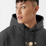 Printed Anime One Piece Mugiwara Oversized Fit Hooded Sweatshirt Acid Wash