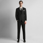 Men Black Solid Single-Breasted Formal Suit
