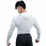 Men Nylon-Spandex Blend Assassin Compression Body Fit Gym Hoodie