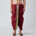 Men Maroon Dhoti Pants