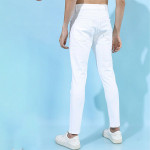 Men White Tapered Fit Mid-Rise Clean Look Stretchable Jeans