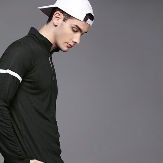 https://daiseyfashions.com/products/men-black-self-design-mock-collar-t-shirt