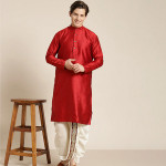 Mens Cream-Coloured Pure Cotton Double Layer Dhoti Gold Zari Border