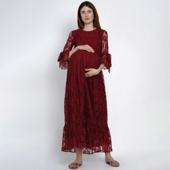 https://daiseyfashions.com/products/women-maroon-maternity-self-design-maxi-dress
