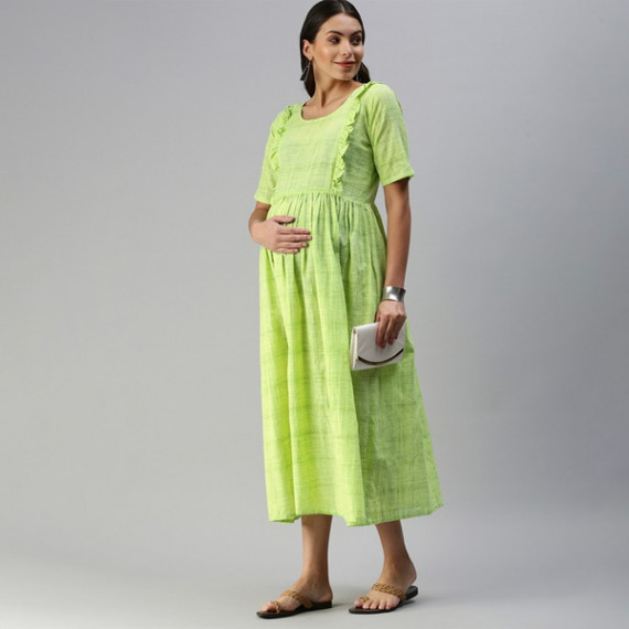 https://daiseyfashions.com/products/lime-green-woven-design-handloom-maternity-a-line-midi-dress
